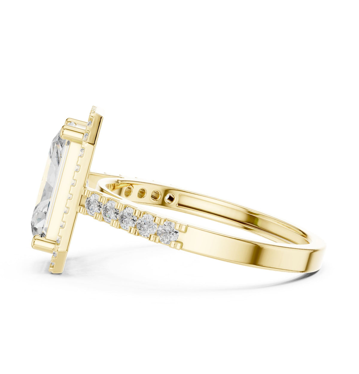 Radiant Halo Lab Grown Diamond Engagement Ring