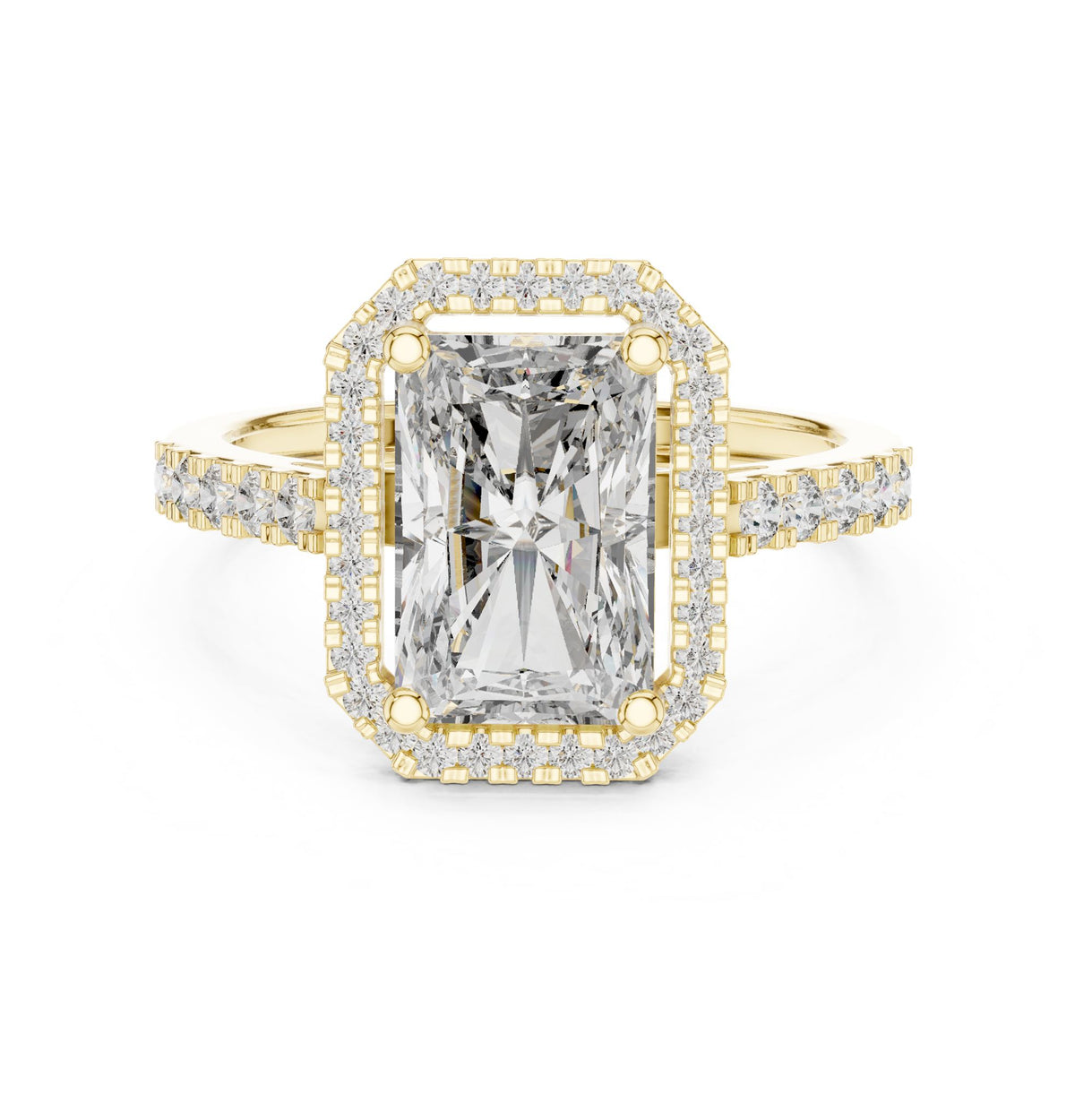 Radiant Halo Lab Grown Diamond Engagement Ring