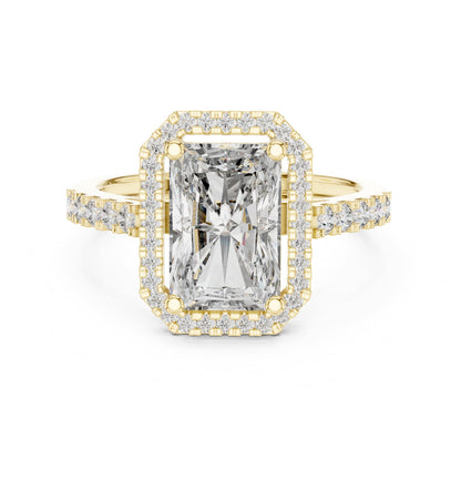 Radiant Halo Lab Grown Diamond Engagement Ring