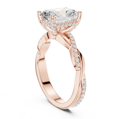 Radiant Hidden Halo Lab Grown Diamond Engagement Ring