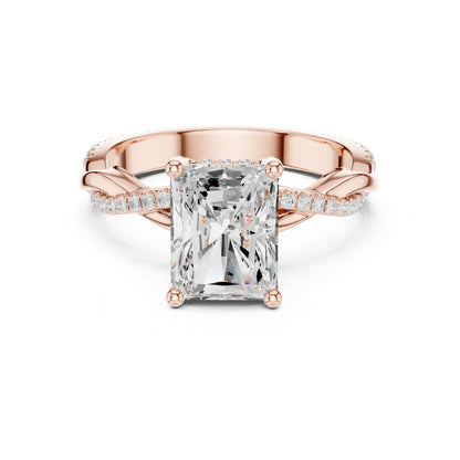 Radiant Hidden Halo Lab Grown Diamond Engagement Ring
