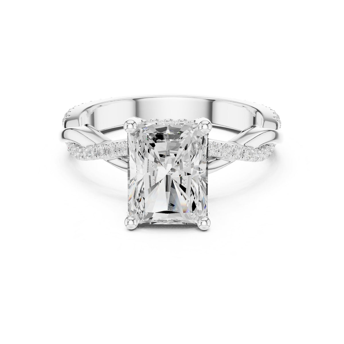 Radiant Hidden Halo Lab Grown Diamond Engagement Ring