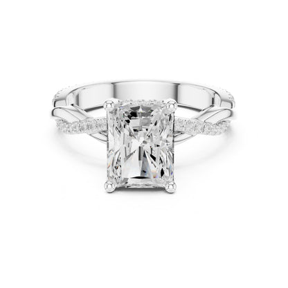 Radiant Hidden Halo Lab Grown Diamond Engagement Ring