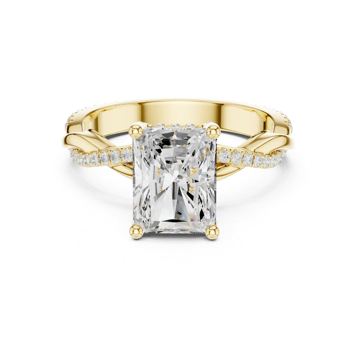 Radiant Hidden Halo Lab Grown Diamond Engagement Ring