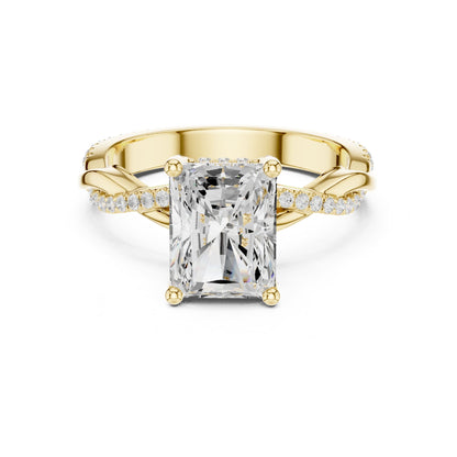 Radiant Hidden Halo Lab Grown Diamond Engagement Ring