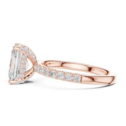 Radiant Hidden Halo Lab Grown Diamond Engagement Ring