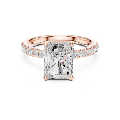Radiant Hidden Halo Lab Grown Diamond Engagement Ring