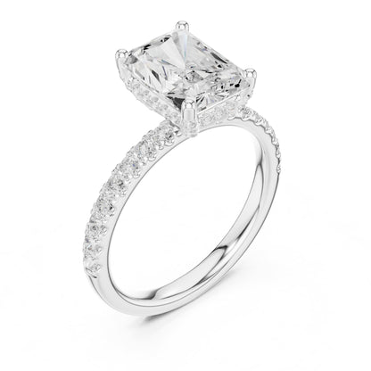 Radiant Hidden Halo Lab Grown Diamond Engagement Ring