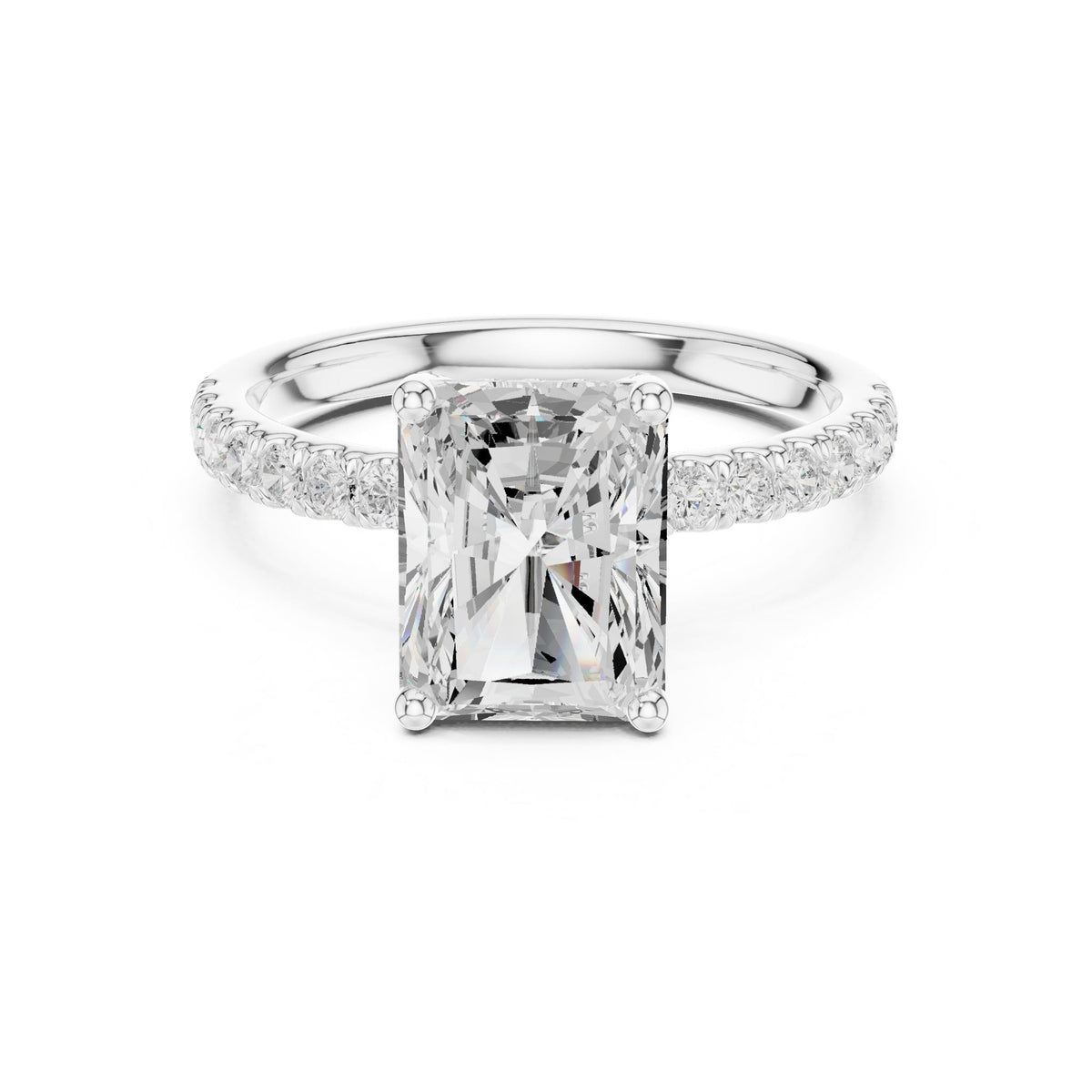 Radiant Hidden Halo Lab Grown Diamond Engagement Ring