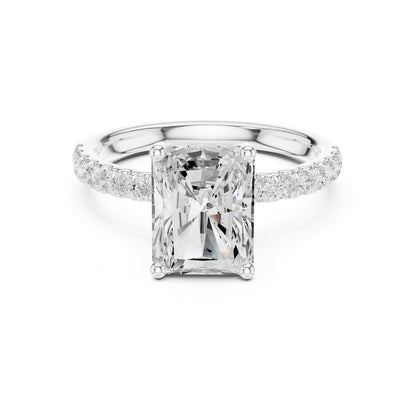 Radiant Hidden Halo Lab Grown Diamond Engagement Ring