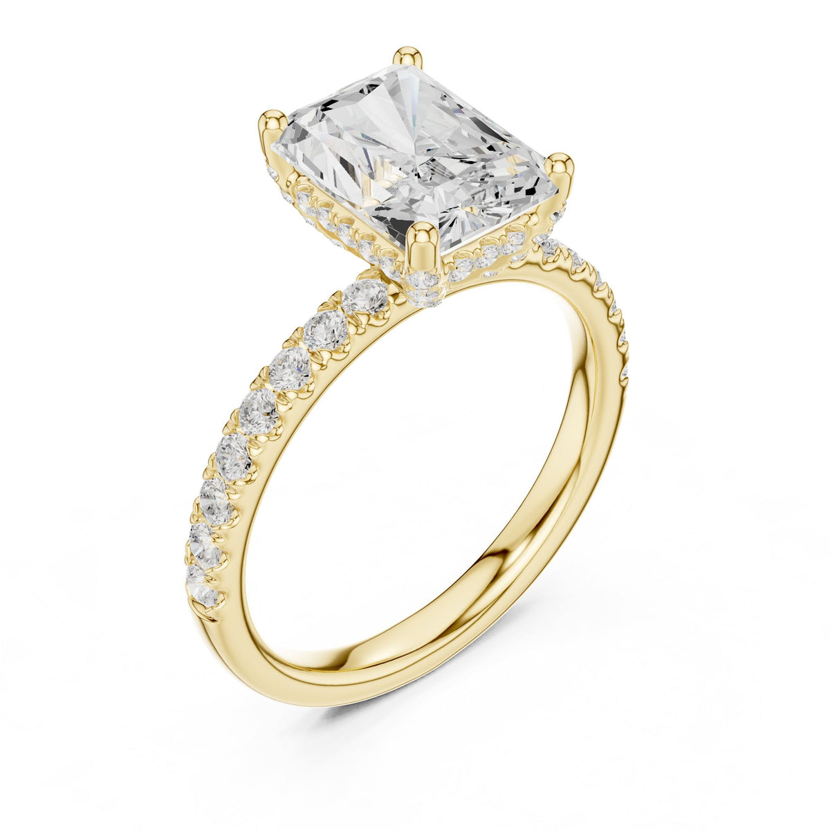 Radiant Hidden Halo Lab Grown Diamond Engagement Ring