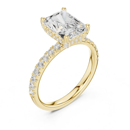 Radiant Hidden Halo Lab Grown Diamond Engagement Ring
