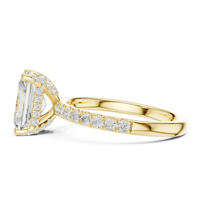 Radiant Hidden Halo Lab Grown Diamond Engagement Ring