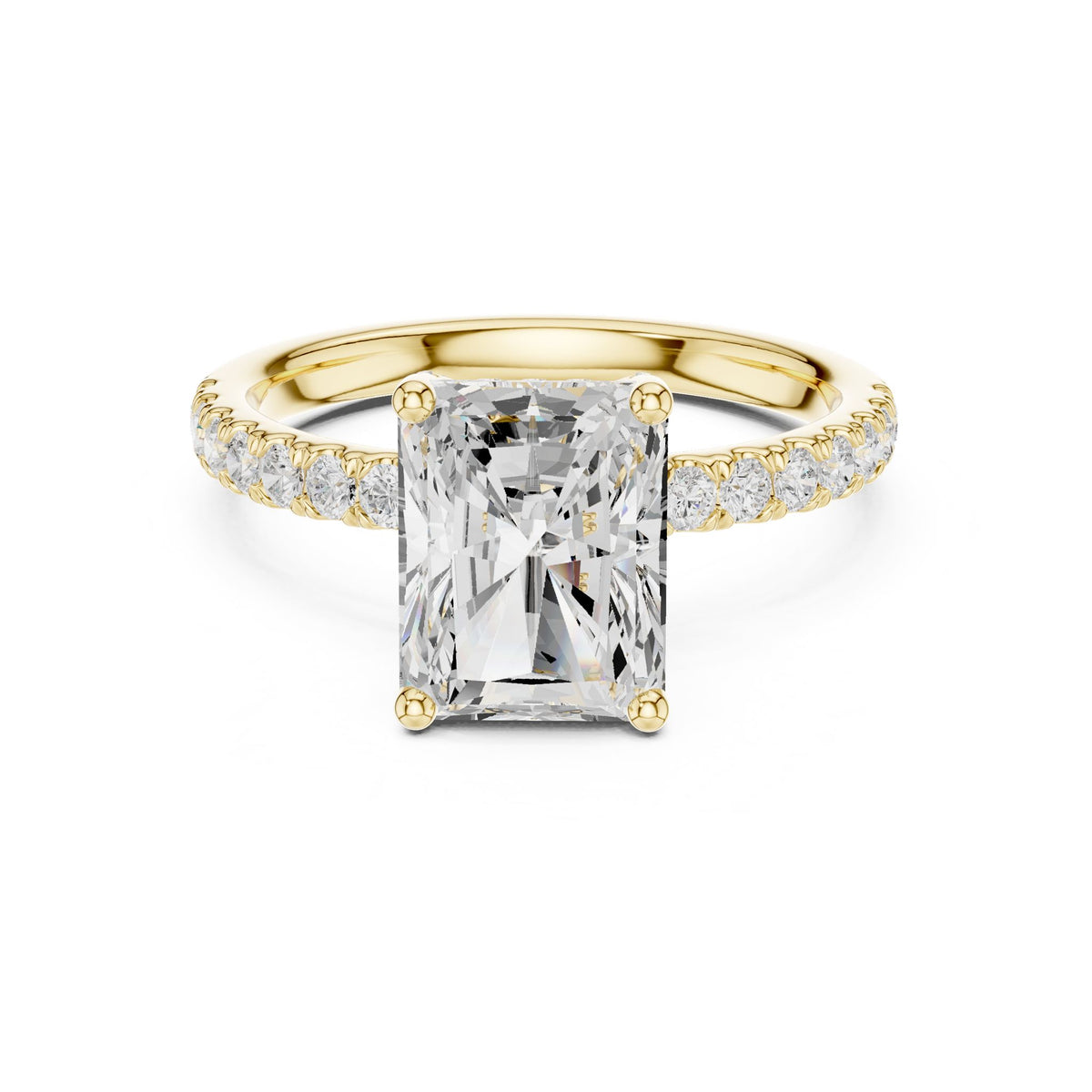 Radiant Hidden Halo Lab Grown Diamond Engagement Ring
