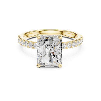 Radiant Hidden Halo Lab Grown Diamond Engagement Ring