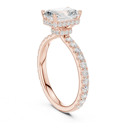 Radiant Hidden Halo Lab Grown Diamond Engagement Ring