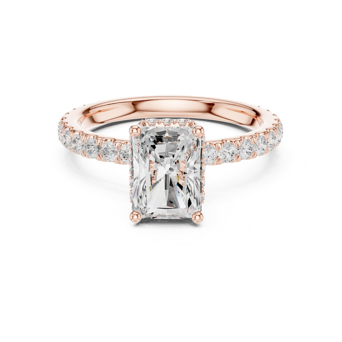 Radiant Hidden Halo Lab Grown Diamond Engagement Ring