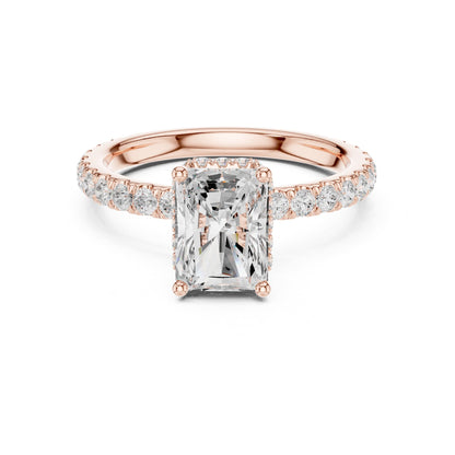 Radiant Hidden Halo Lab Grown Diamond Engagement Ring