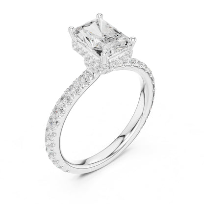 Radiant Hidden Halo Lab Grown Diamond Engagement Ring