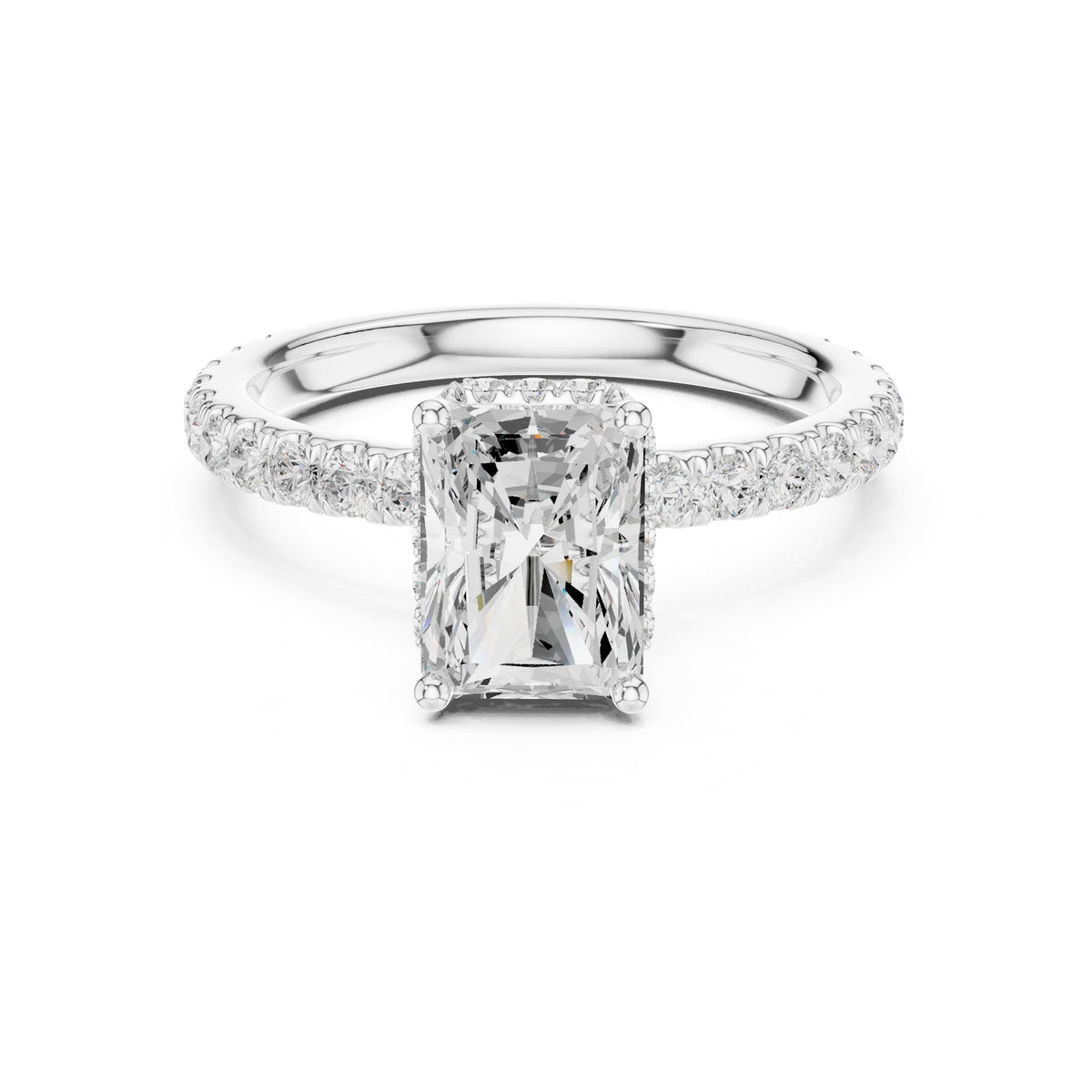 Radiant Hidden Halo Lab Grown Diamond Engagement Ring