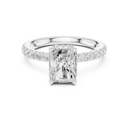 Radiant Hidden Halo Lab Grown Diamond Engagement Ring