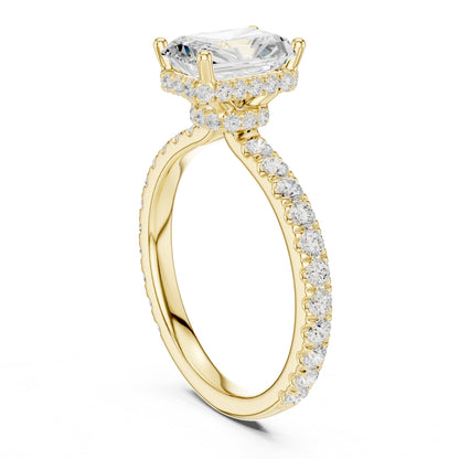 Radiant Hidden Halo Lab Grown Diamond Engagement Ring