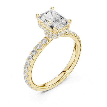 Radiant Hidden Halo Lab Grown Diamond Engagement Ring
