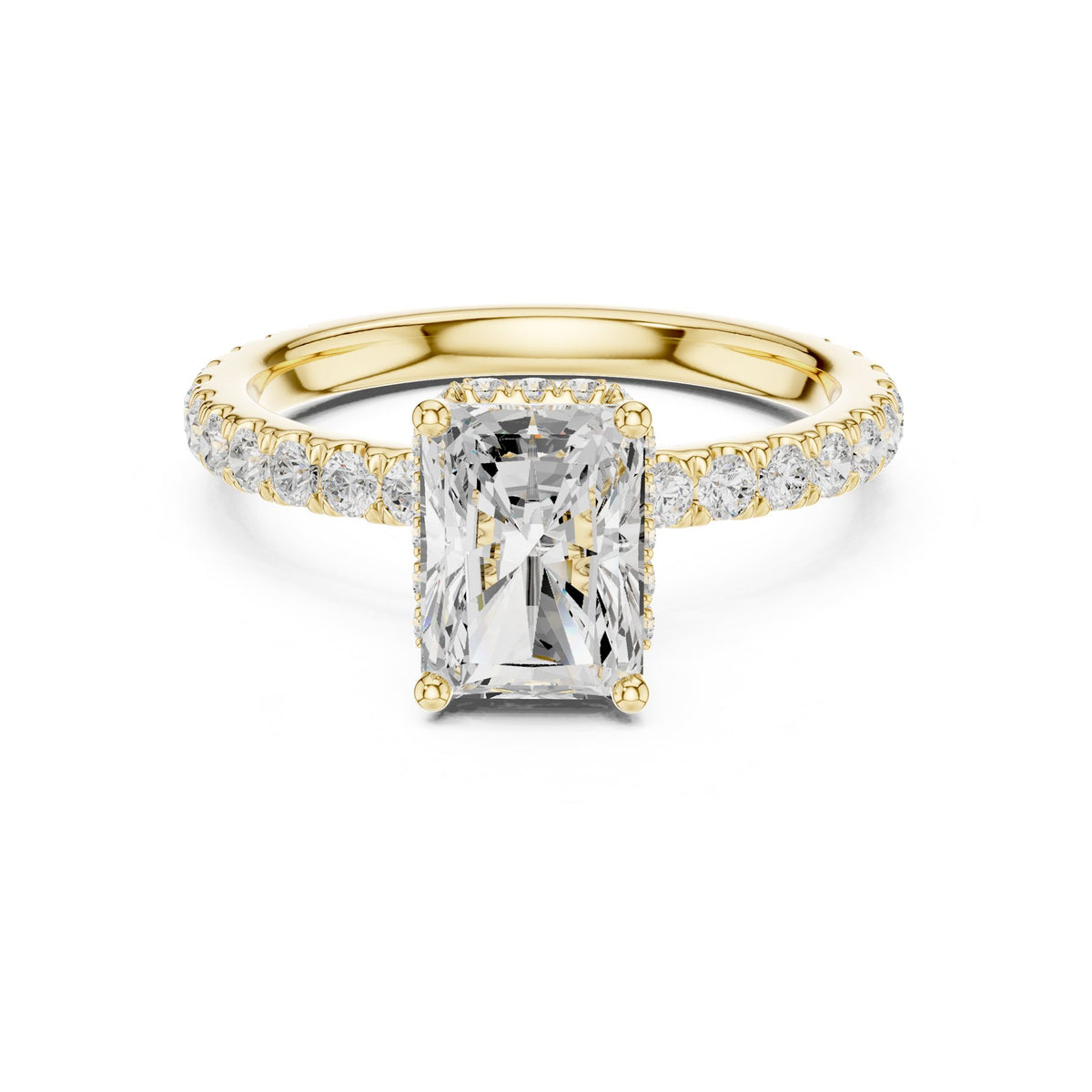 Radiant Hidden Halo Lab Grown Diamond Engagement Ring