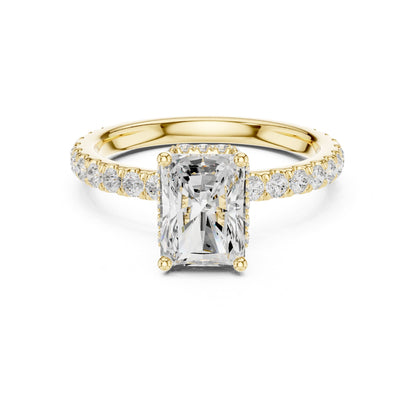 Radiant Hidden Halo Lab Grown Diamond Engagement Ring