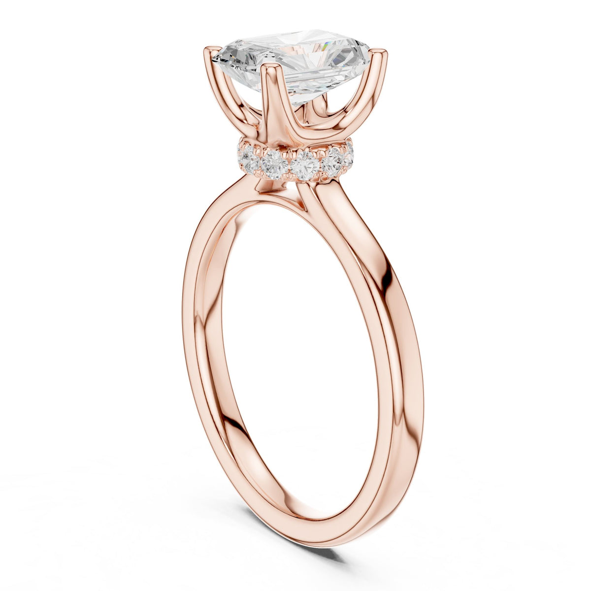 Radiant Hidden Halo Lab Grown Diamond Engagement Ring