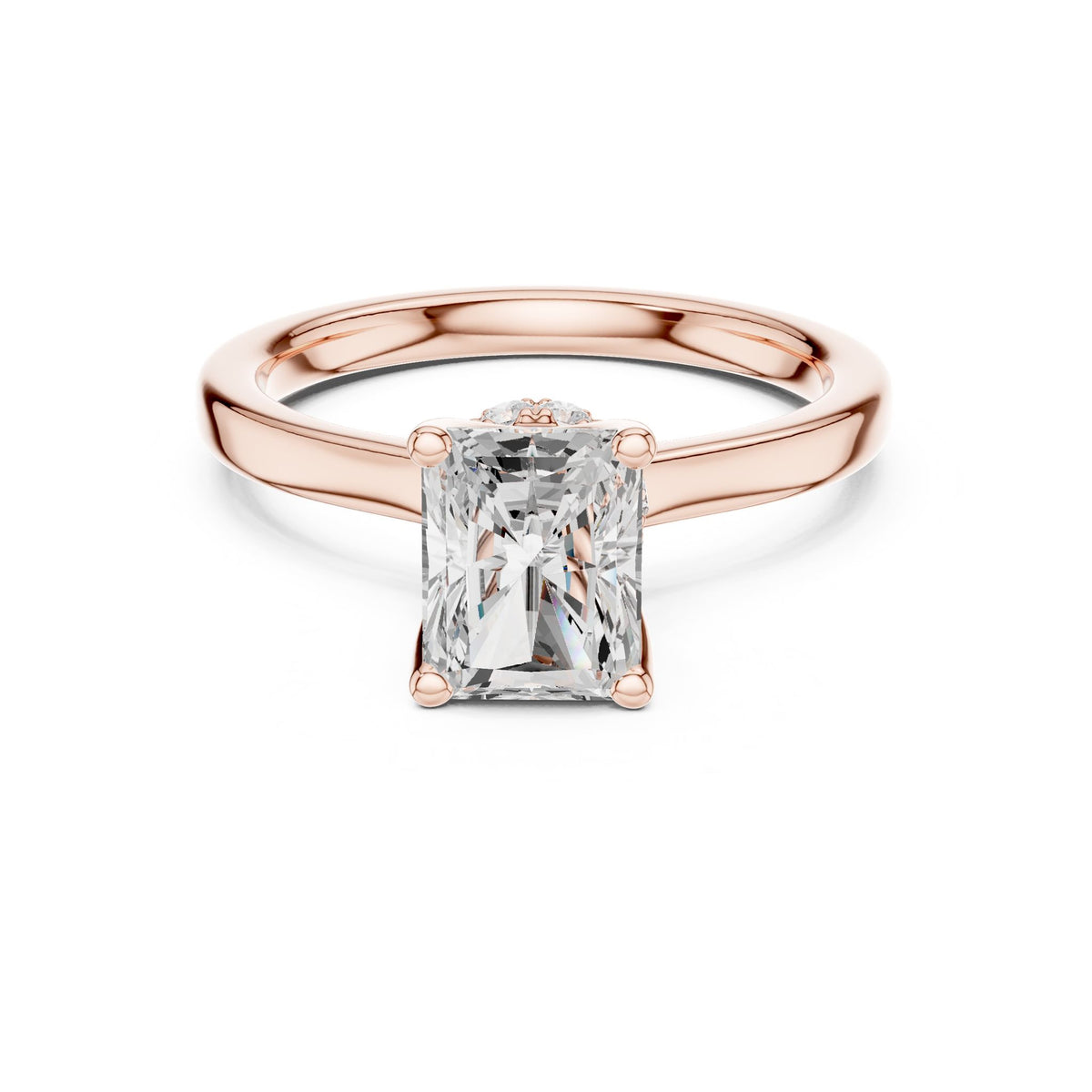 Radiant Hidden Halo Lab Grown Diamond Engagement Ring