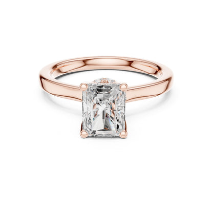 Radiant Hidden Halo Lab Grown Diamond Engagement Ring