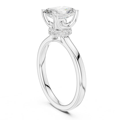Radiant Hidden Halo Lab Grown Diamond Engagement Ring