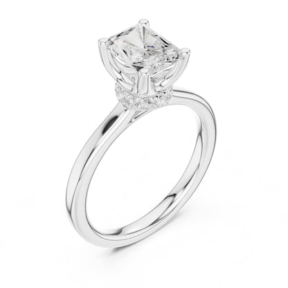 Radiant Hidden Halo Lab Grown Diamond Engagement Ring