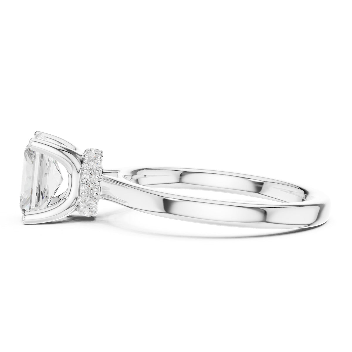 Radiant Hidden Halo Lab Grown Diamond Engagement Ring