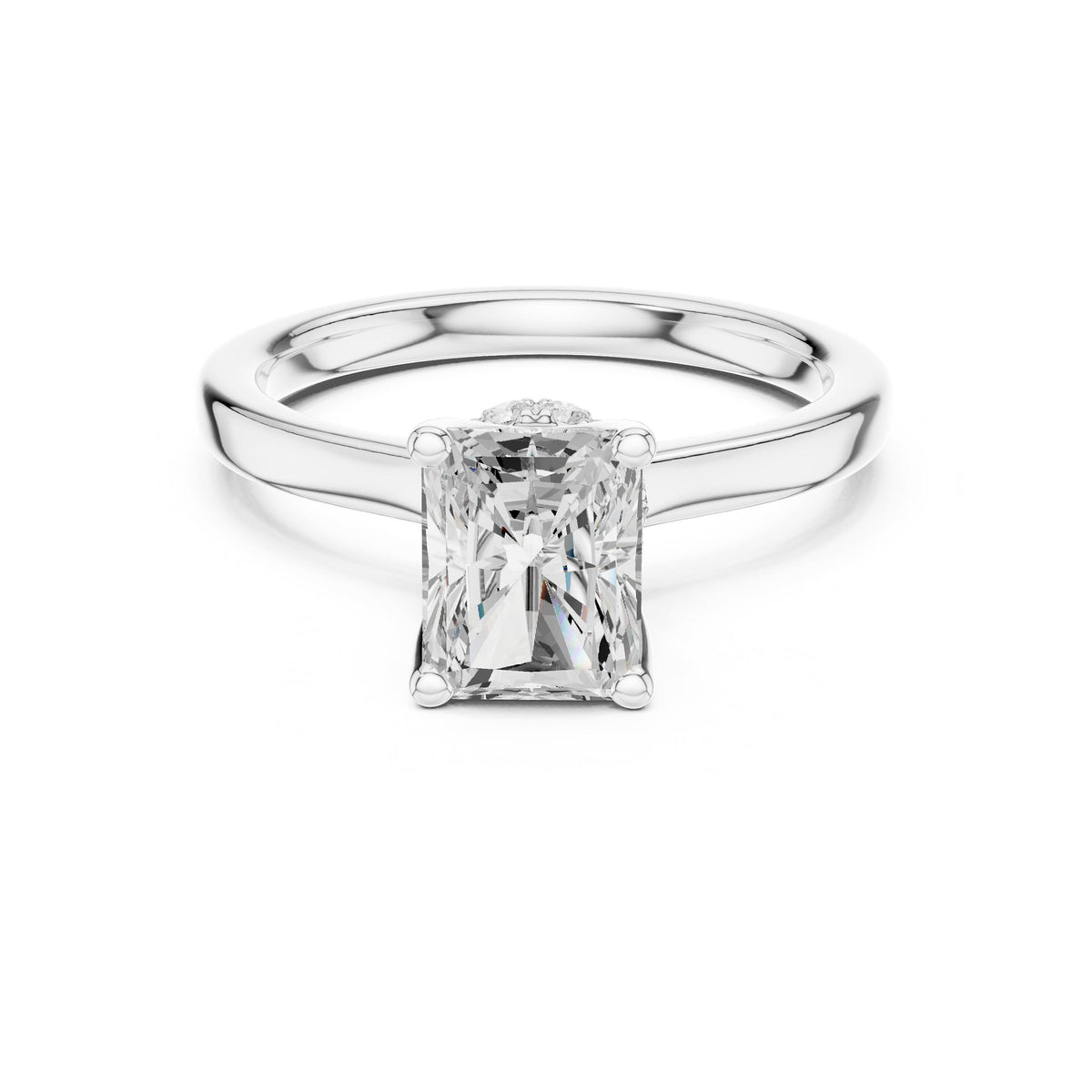 Radiant Hidden Halo Lab Grown Diamond Engagement Ring