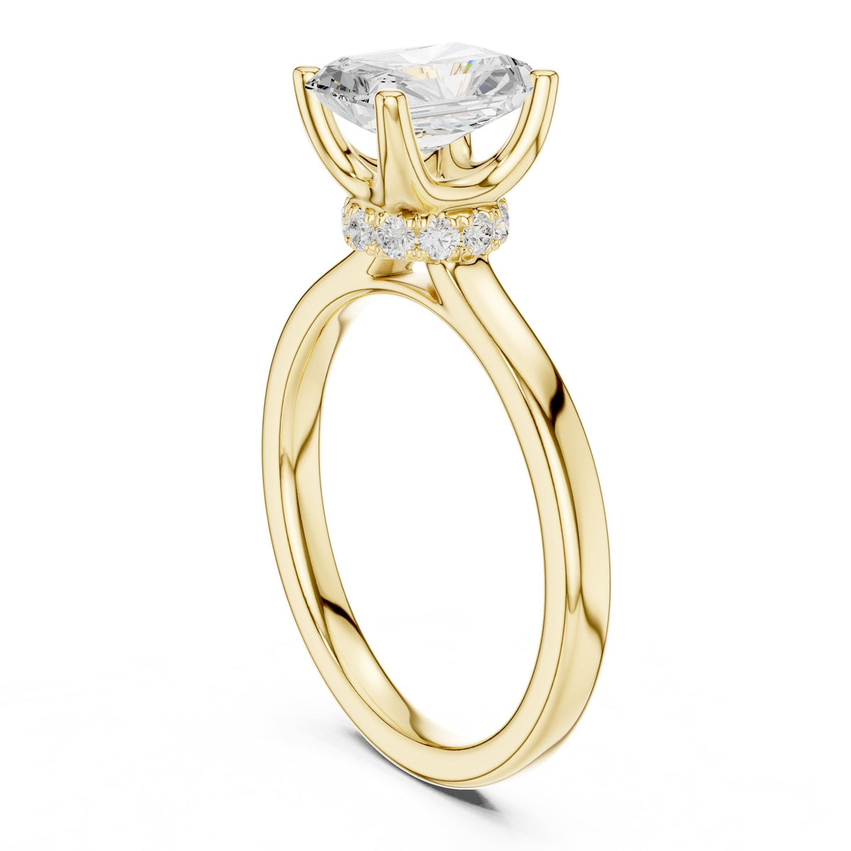 Radiant Hidden Halo Lab Grown Diamond Engagement Ring
