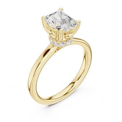 Radiant Hidden Halo Lab Grown Diamond Engagement Ring