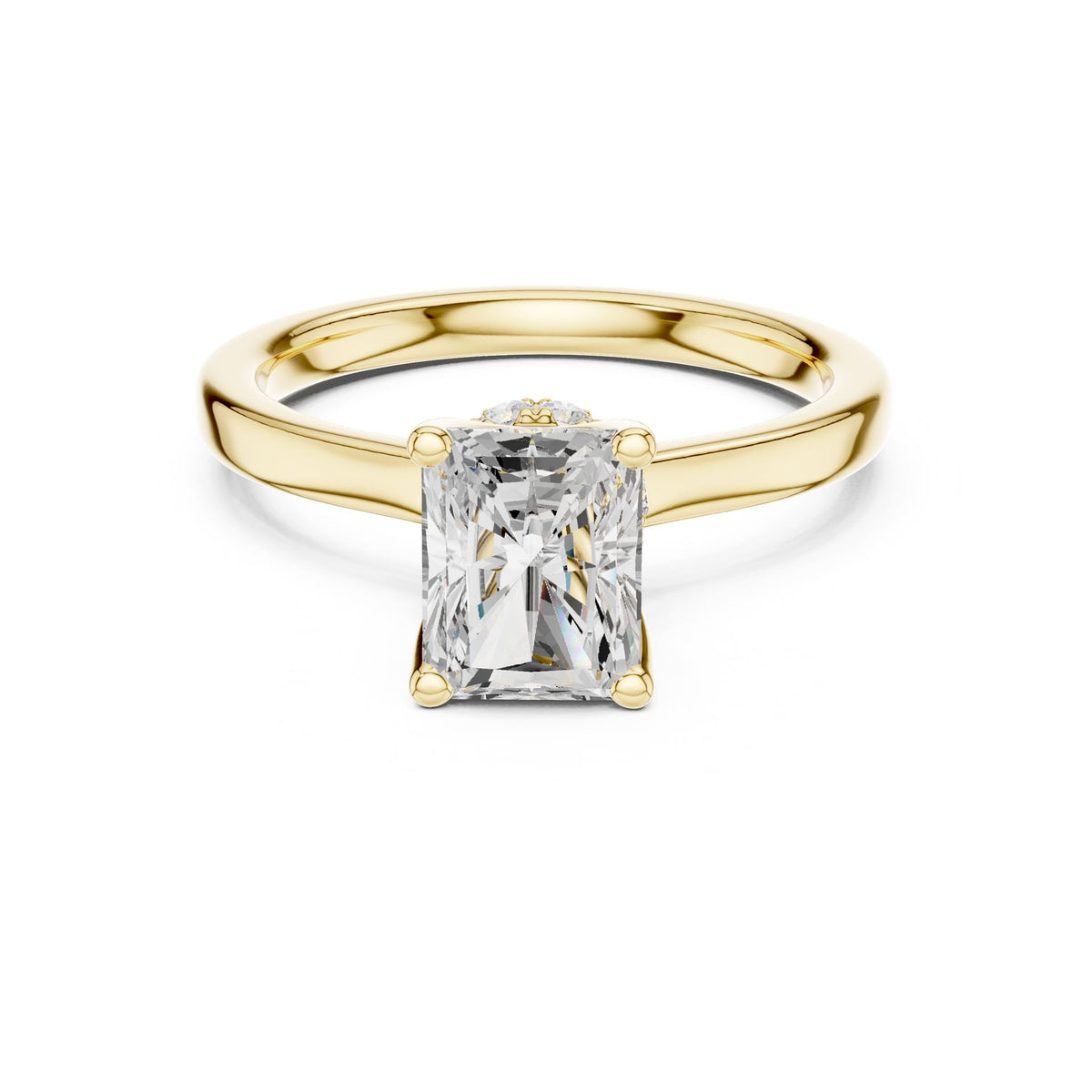 Radiant Hidden Halo Lab Grown Diamond Engagement Ring