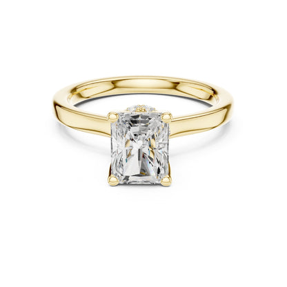 Radiant Hidden Halo Lab Grown Diamond Engagement Ring