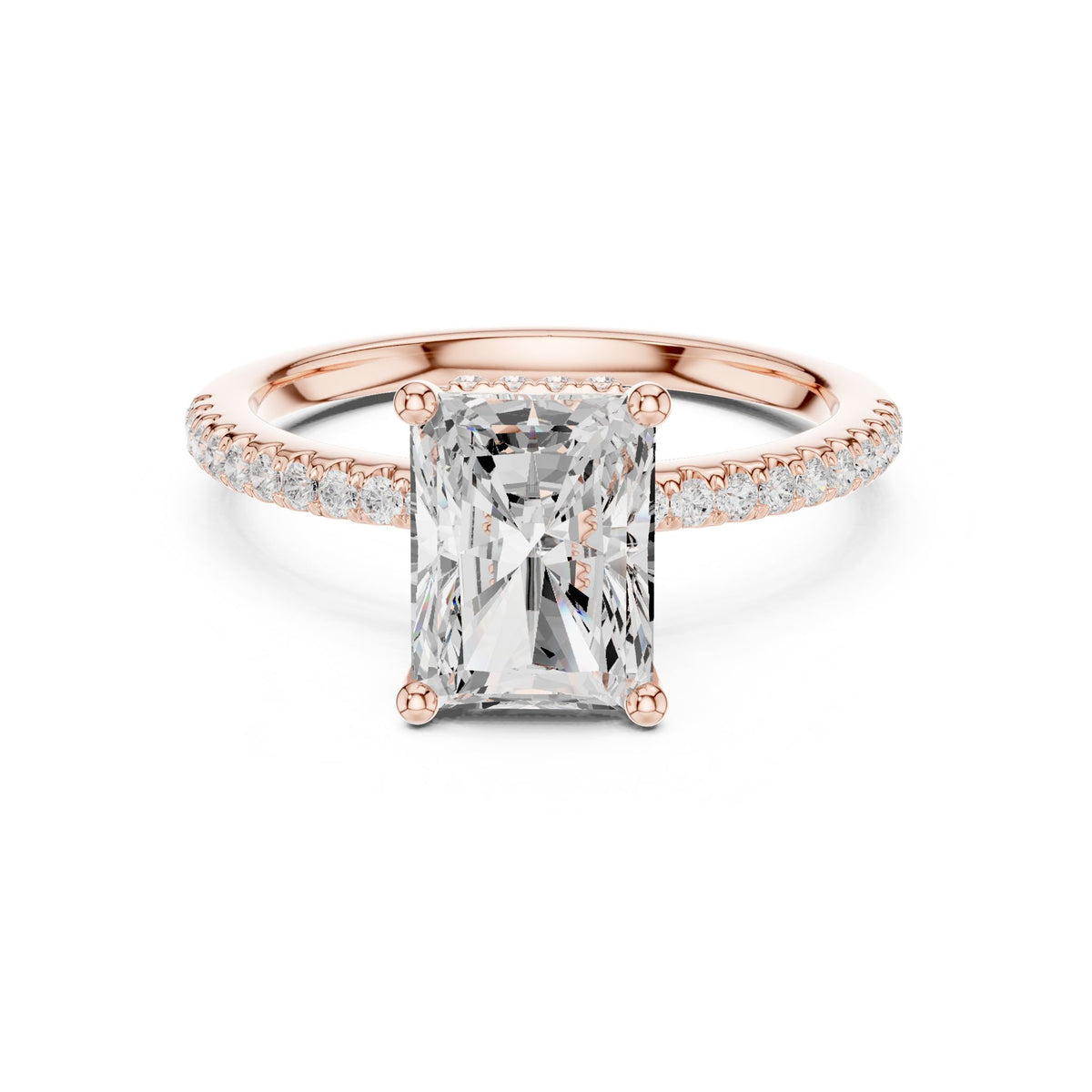 Radiant Hidden Halo Lab Grown Diamond Engagement Ring