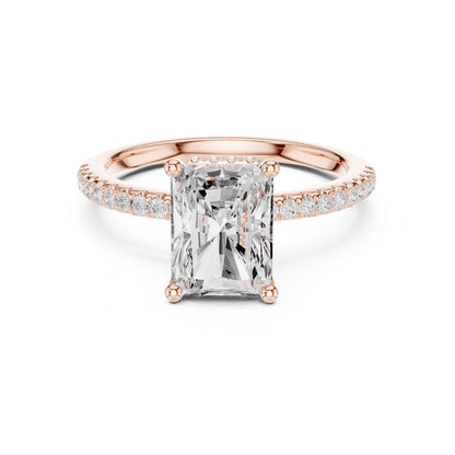 Radiant Hidden Halo Lab Grown Diamond Engagement Ring