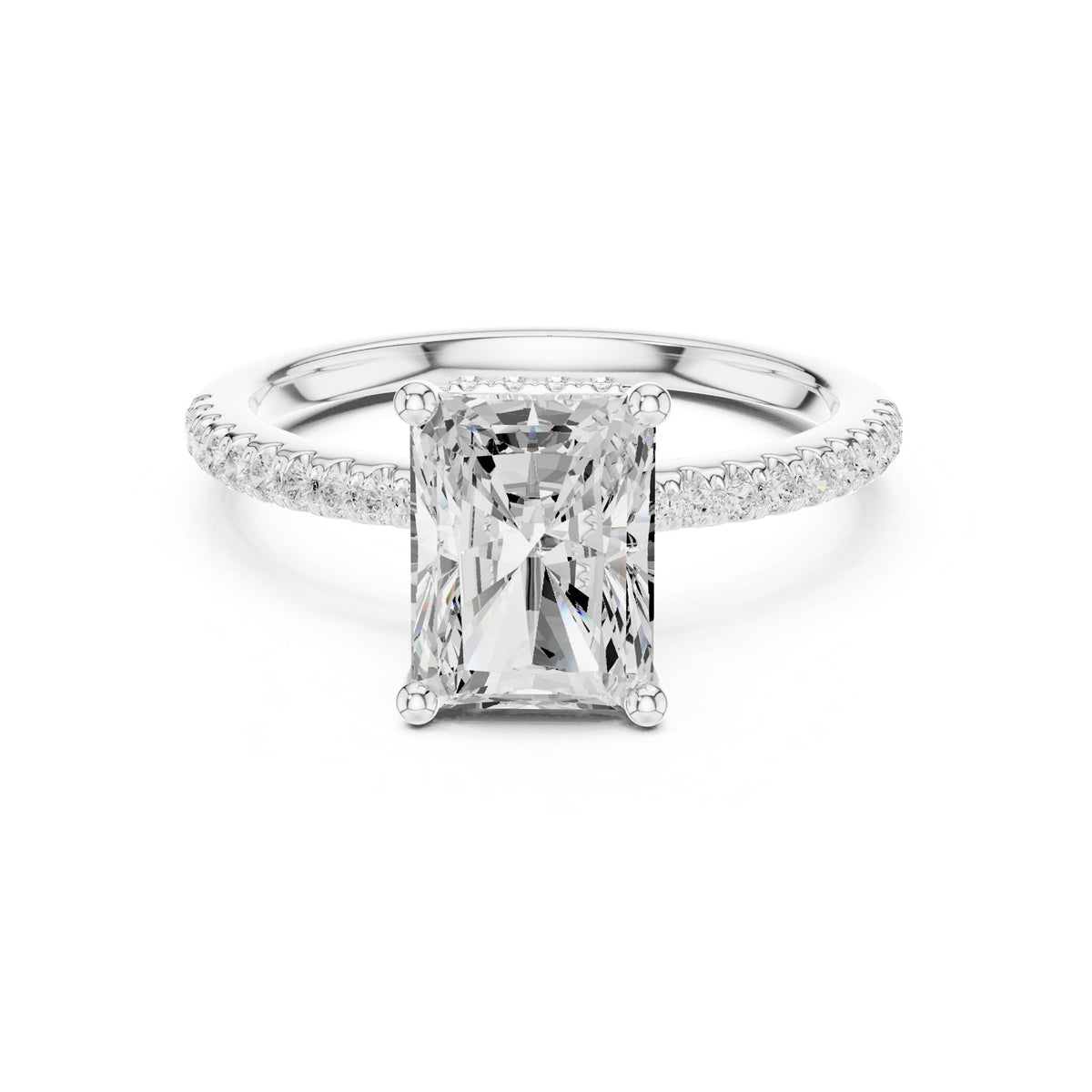 Radiant Hidden Halo Lab Grown Diamond Engagement Ring