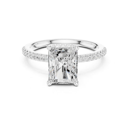 Radiant Hidden Halo Lab Grown Diamond Engagement Ring