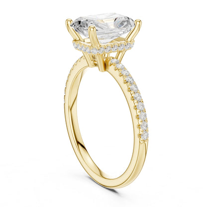 Radiant Hidden Halo Lab Grown Diamond Engagement Ring