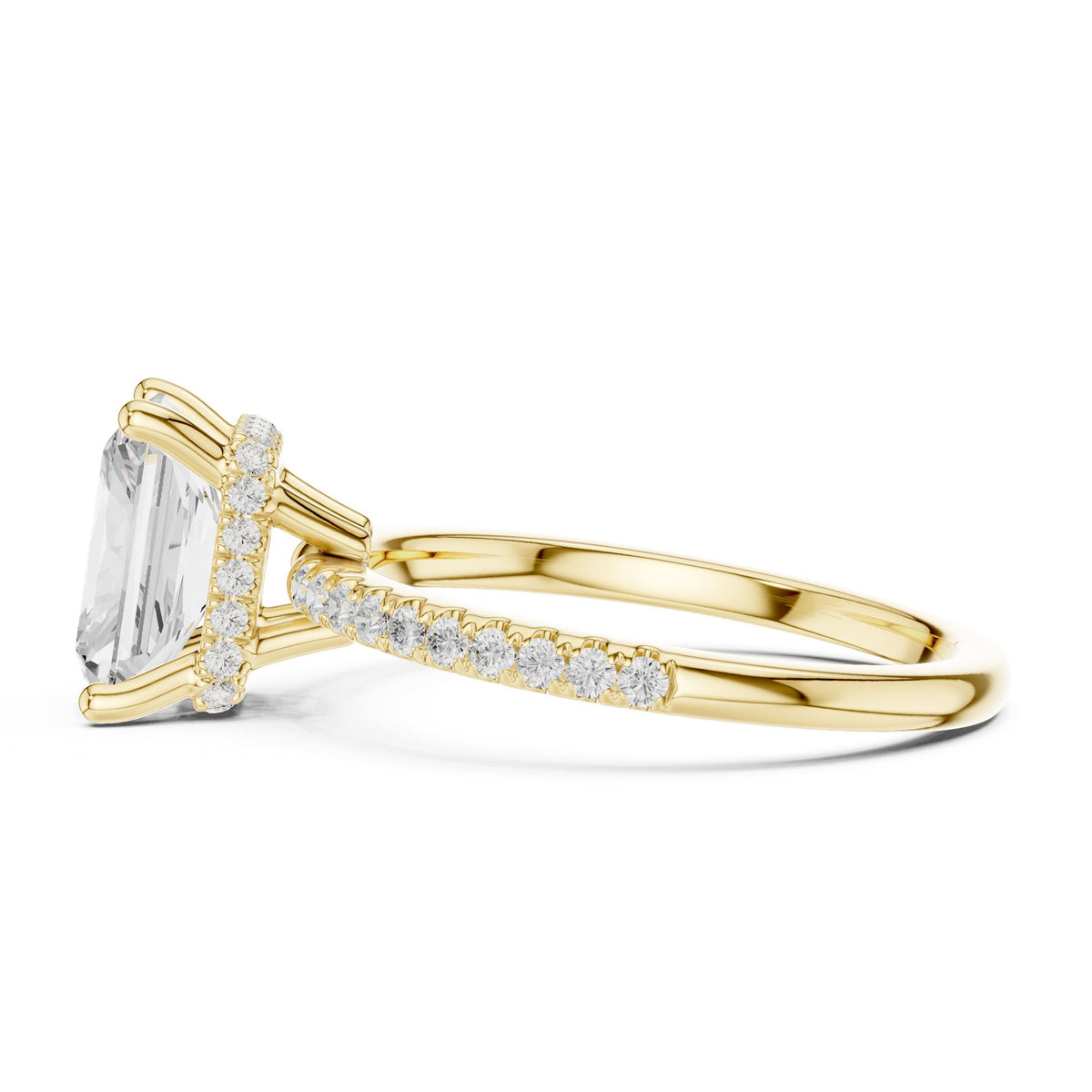 Radiant Hidden Halo Lab Grown Diamond Engagement Ring