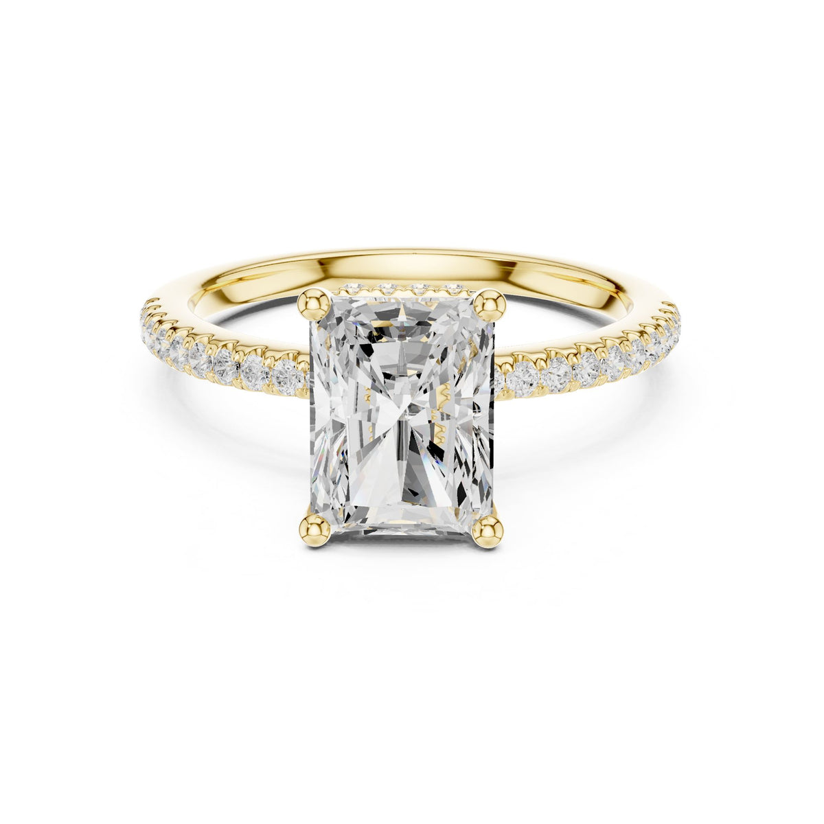Radiant Hidden Halo Lab Grown Diamond Engagement Ring
