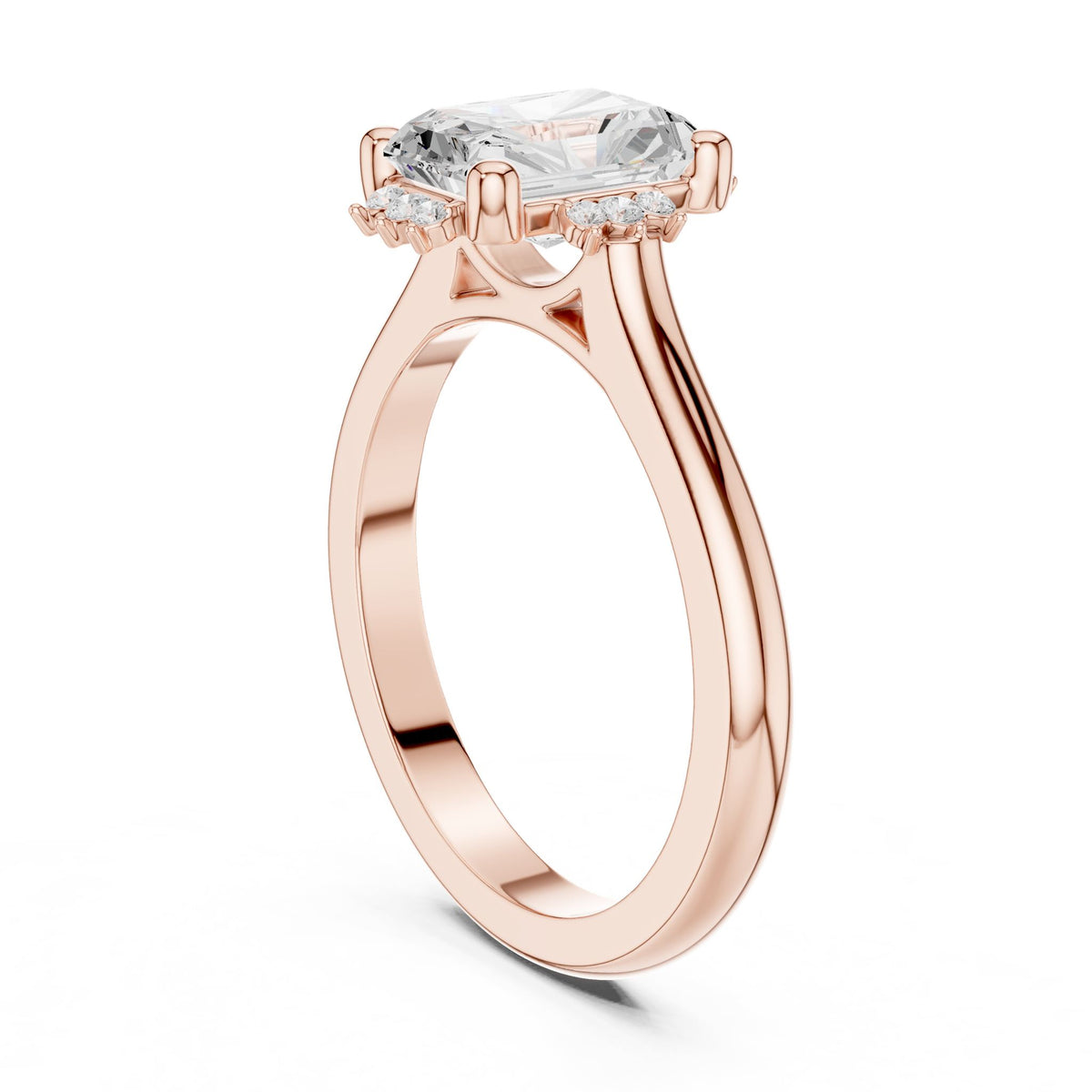 Radiant Hidden Halo Lab Grown Diamond Engagement Ring