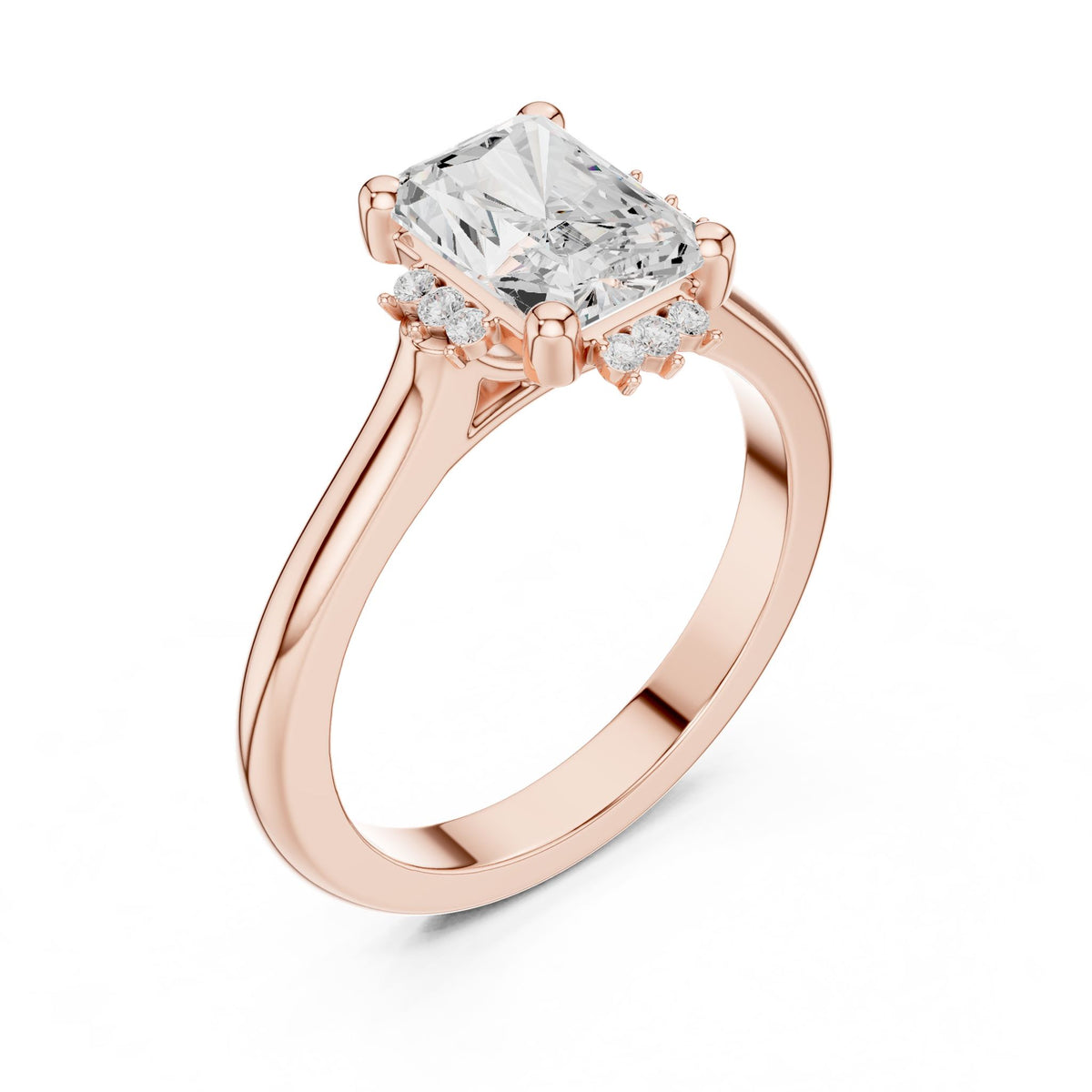 Radiant Hidden Halo Lab Grown Diamond Engagement Ring