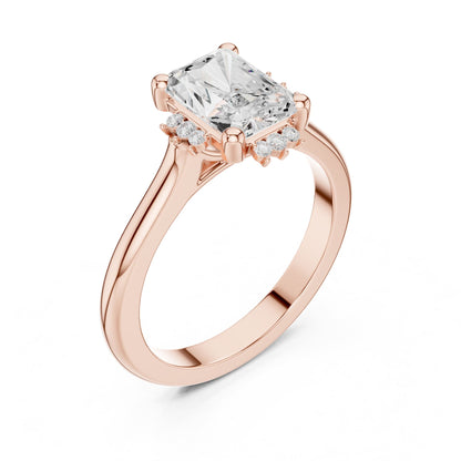 Radiant Hidden Halo Lab Grown Diamond Engagement Ring
